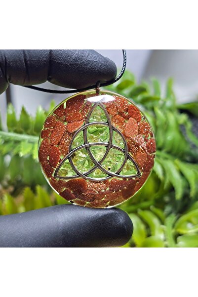 Singincraft Korean Leather -Star Stone - Triquetra Orgonite Pendant - (Handma...