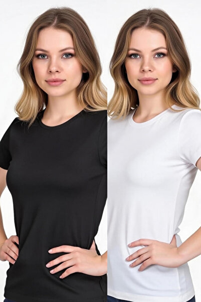Gawzera Berrak 2-Pack Short Sleeve Crew Neck Cotton Women's Undershirt