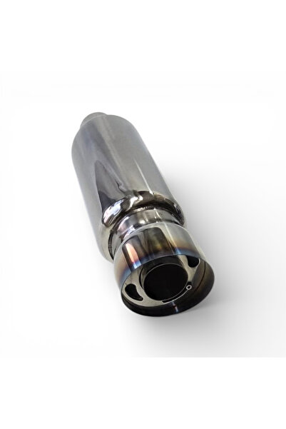 Universal Tobă de eșapament sport rotundă și teșită din oțel inoxidabil cu am...