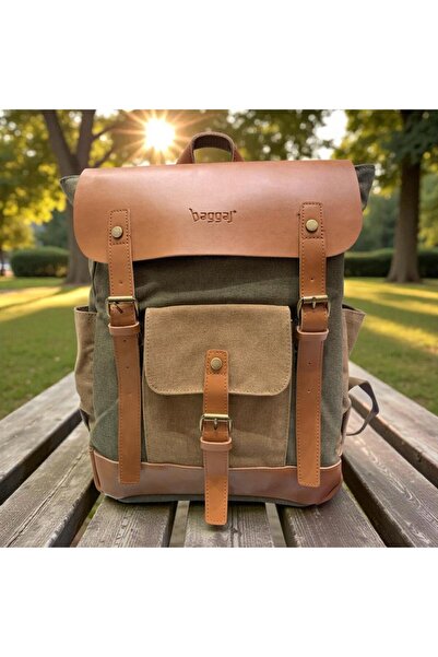 Baggaj Canvas Fabric Laptop Compartment Unisex Backpack Ks25225