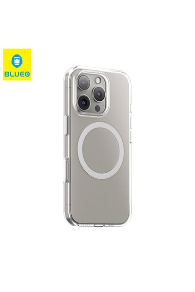 BLUEO iPhone 16 Magsafe Compatible Crystal Pro Drop Resistance Transparent Ph...