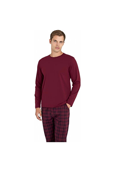 KLY Men's Plum Long Sleeve Pajama Set