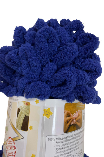 Alize Puffy Hand Knitting Yarn - 58 Navy Blue - 1 Piece - 100 Gr - Finger Kni...