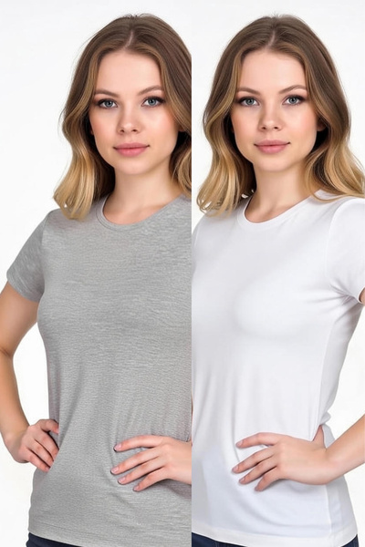 Gawzera Berrak 2-Pack Short Sleeve Crew Neck Cotton Women's Undershirt