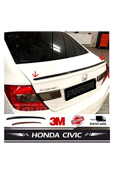 Sm Motors Honda Civic Fb7 Bagaj Üstü Spoiler Bagaj Çıtası Pianoblack 115 Cm