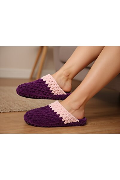 PERFECT Fluffy Hand-Knitted Women's House Slippers - Velvet, Non-Slip Sole, Gift