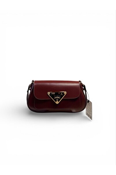 balbagss Women's Burgundy Baguette Shoulder Bag