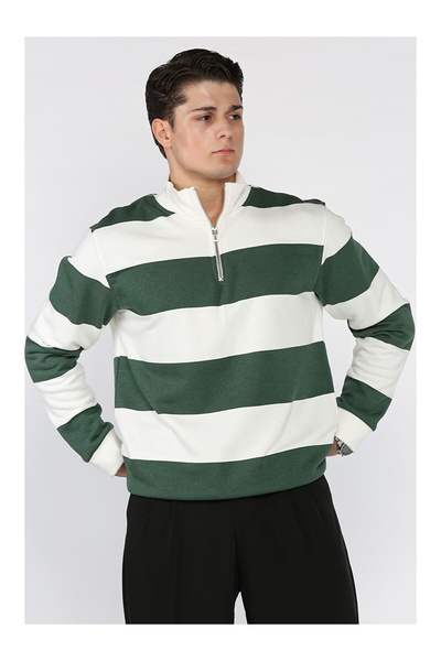 trender Three Thread B Printed Men's Zippered Sweatshirt Without Zipper Pulls...