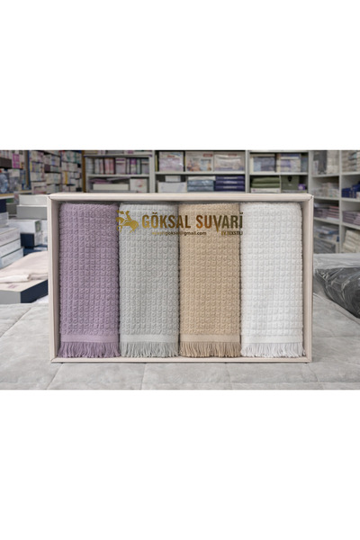 Göksal Suvari 4’lü 50x90 Pamuklu El Yüz Havlusu Seti | Yumuşak Dokulu, Yüksek...