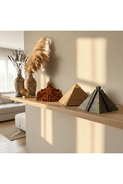 ArkeoArt Design Antik Piramdler Seti - 3Lü Piramit Set - Giza / Chichen Itza ...