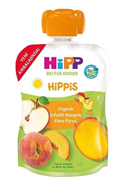 Hipp Organik Şeftali Mangolu Elma Püresi 100 gr ( 8 Li )