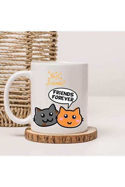 kubdekor Best Friends Forever Cats Friend Themed Printed Mug Cups