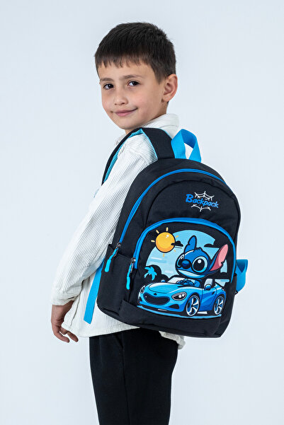 Probag حقيبة ظهر للأولاد لرياض الأطفال بتصميم سيارة وشخصية ستيتش باللون الأسو...