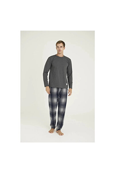 KLY Men's Long Sleeve Plaid Pajama Set