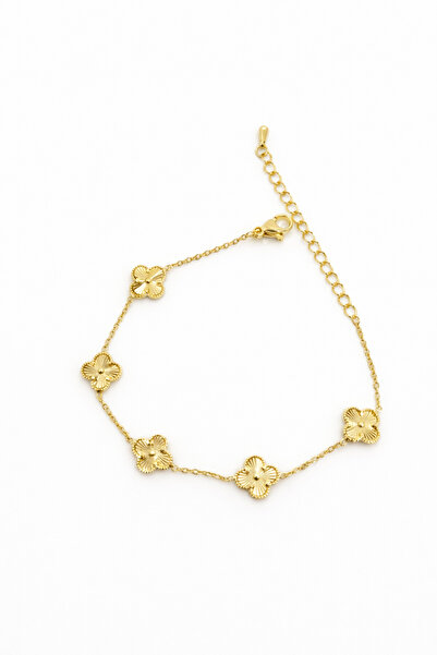 OEM Gold Yonca Detaylı Zincir Bileklik