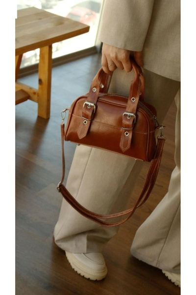 themoiss The Moiss Bitter Coffee Belt Detailed Women's Shoulder and Arm Bag