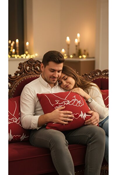 Go Veform Love Themed Punch Embroidered 2-Piece Throw Pillow Cover 43X43 cm |...