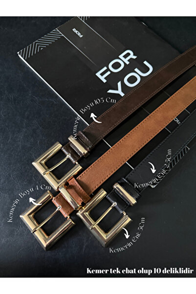 Fiori Gold Square Buckle Bridged Women's Belt, Trouser Belt, Coat Belt, Dress...