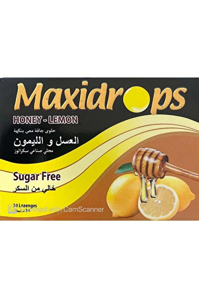 Maxidrops معينات خالية من السكر بنكهة العسل والليمون