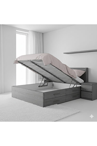 SideWood Ahşap 2 Kişilik Bazalı Tasarım Yatak