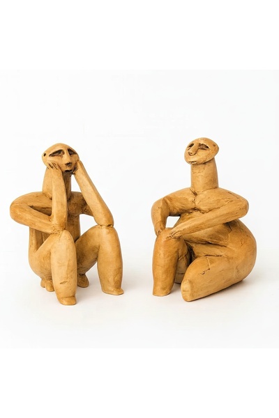 ArkeoArt Design ilkel Düşünen Adam ve Oturan Kadın Seti