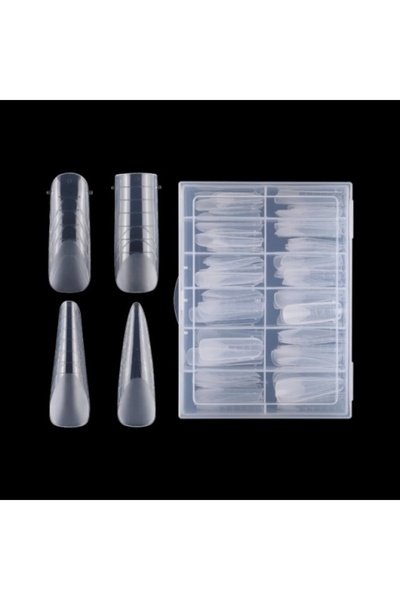 Pink Nails Full Cover Tips Set 96 Pieces 4 Shapes