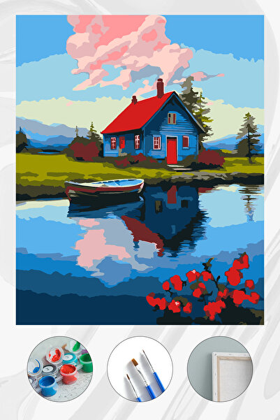 Parloran Sayılarla Boyama 40x50 cm Tuval Seti - Boyaları Ve Fırçaları Dahil -...