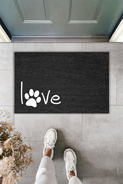 Rugmood سجادة مدخل حديثة مطبوعة رقميًا - Patili Love - سجادة مدخل 70x45 سم
