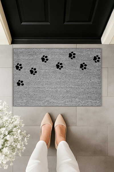 Dormot سجادة مدخل حديثة بطباعة رقمية - بصمة حذاء - سجادة أمام الباب 70×45 سم