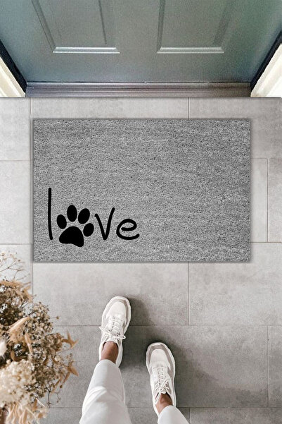 Rugmood سجادة مدخل حديثة مطبوعة رقميًا - Patili Love - سجادة مدخل 70x45 سم