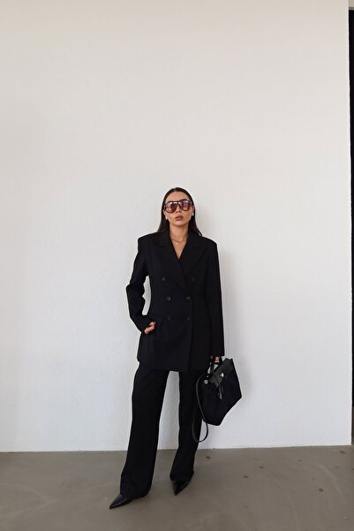 Özge Özgenç Double Breasted Collar Jacket Pants Set