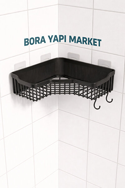 DUSATEC YAPIŞKANLI ÇOK AMAÇLI RAF KÖŞE RAF BANYO MUTFAK ORGANİZERİ 1 ADET