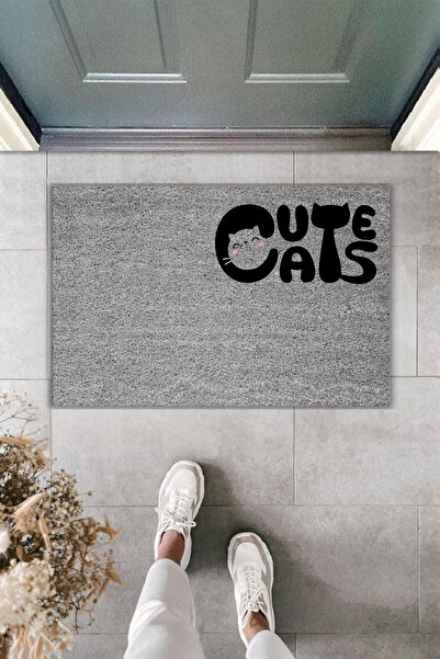 Rugmood سجادة مدخل حديثة بطباعة رقمية - تصميم قط - مقاس 70×45 سم