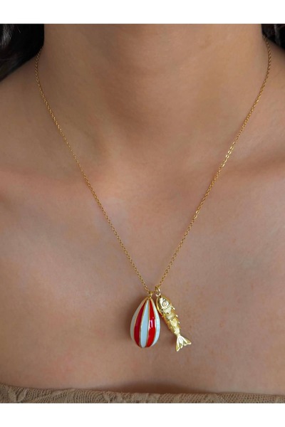 h&b design jewel Balık Detaylı Şans Balonu Kolye