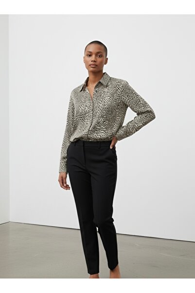 SEMİZ GİYİM Leopar Saten Gömlek