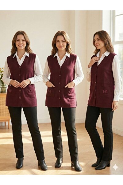 onno style women Cebi Butterfly Stone Steel Knit Classic Tricot Vest