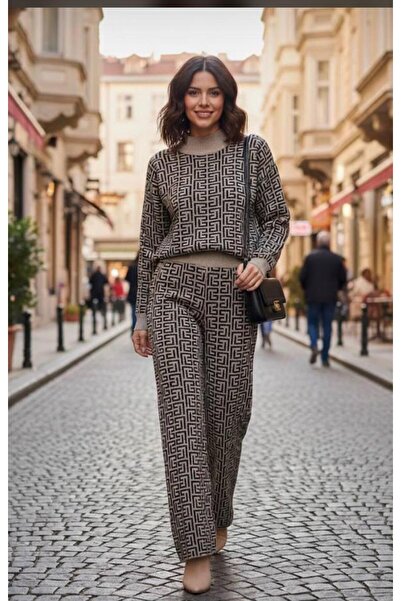 Abalı Yeni sezon kışlık triko 2li pantolonlu Kadın takım Durk park Hidayet model