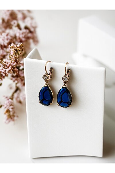 FAYRA ACCESSORIES Crystal Stone Water Drop Earrings