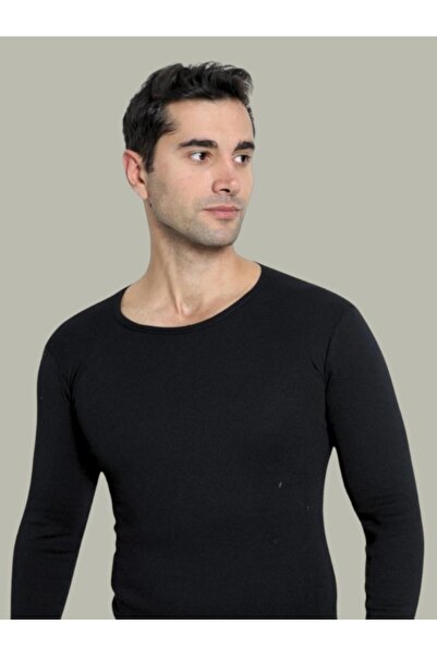 LUMİNUR Black Long Sleeve Men's Thermal Underwear