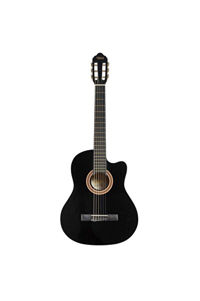 VALENCIA VC104TCBK Klasik Gitar Cutaway (Siyah) | Kesik Kasa - Sap Çelikli - ...