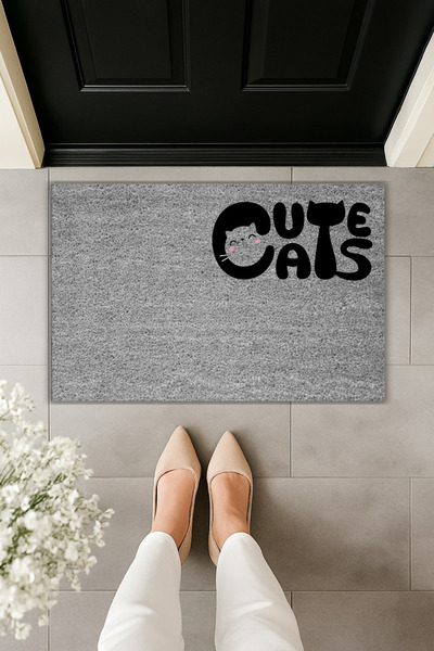 Dormot سجادة مدخل حديثة بطباعة رقمية - تصميم قط - مقاس 70×45 سم