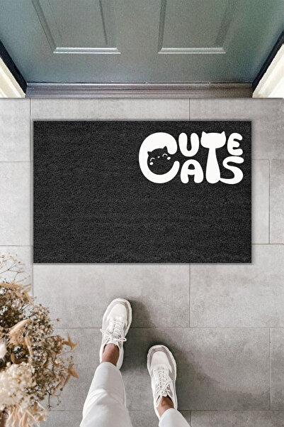 Rugmood سجادة مدخل حديثة بطباعة رقمية - تصميم قط - مقاس 70×45 سم
