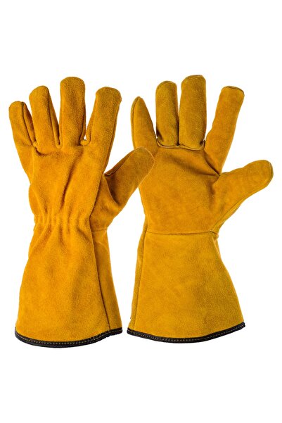 O.M.D Marsala-35 Profesyonel Isıya Dayanıklı Deri Mangal Eldiveni - Şömine ve...