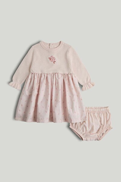 MOTHERCARE أول طقم ملابس وردي لي مكون من فستان وسروال داخلي