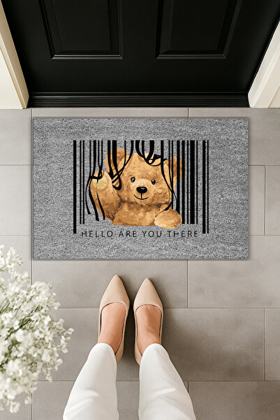 Dormot Modern Digital Printing Doormat - Teddy Bear Barcode Doormat - Door Ma...