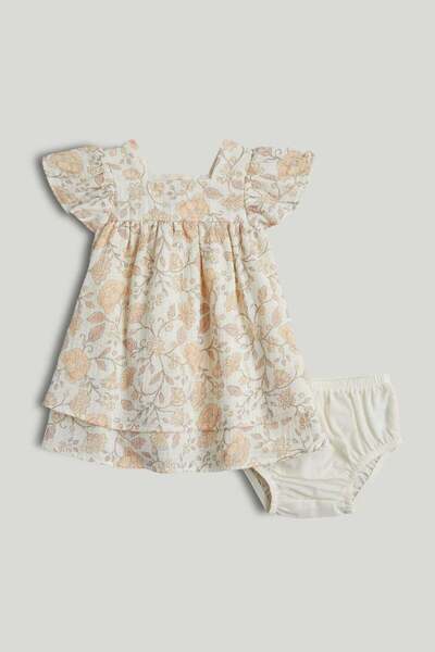 MOTHERCARE طقم فستان وسروال داخلي من قماش الموسلين المزهر