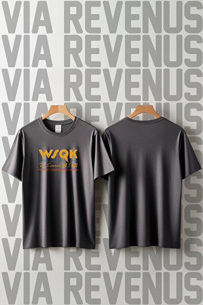 Vordevia Wsqk 94.5 Fm Printed Crew Neck Wide Fit Unisex Tshirt