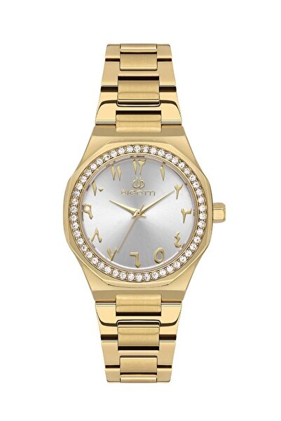 Bigotti ساعة يد نسائية BG.1.10587-7 بتصميم حجري مطلية بالذهب