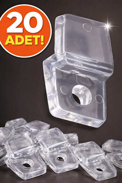 DESIPHON 20 Ad. Şeffaf Plastik Ayna Tırnağı Cam Tutucu Duvara Ayna Sabitleme ...