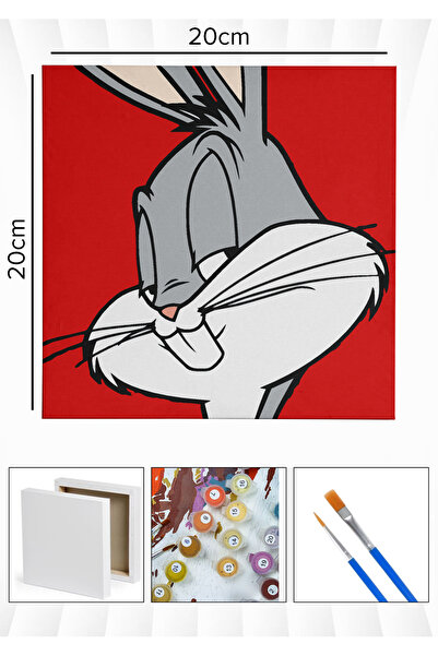 Corvo Sayılarla Boyama 20x20 Cm Tuval Seti Fırça Boya Dahil Çıtaya Gerili - K...